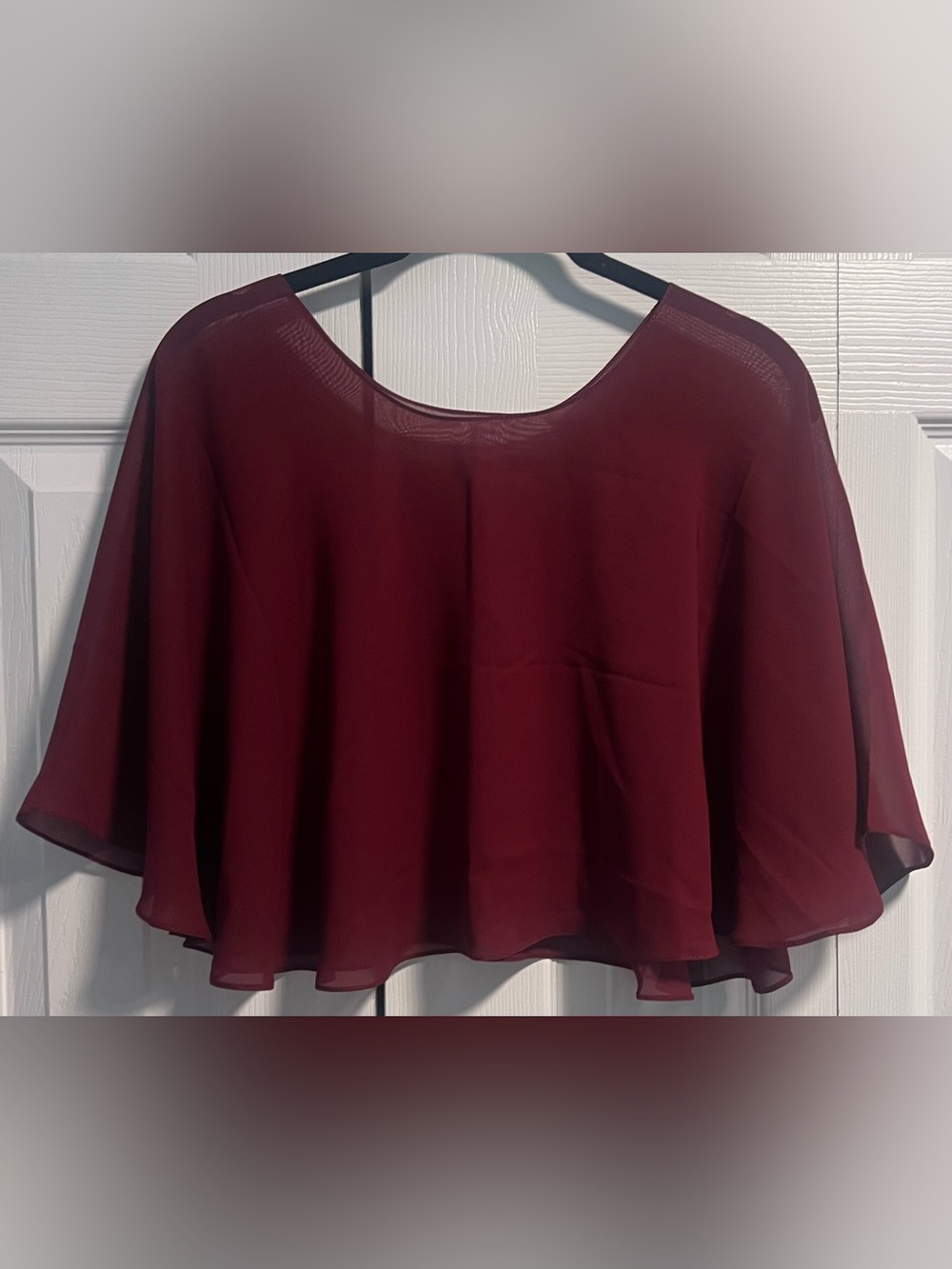 Women's Chiffon Sheer Caplet in Burgundy